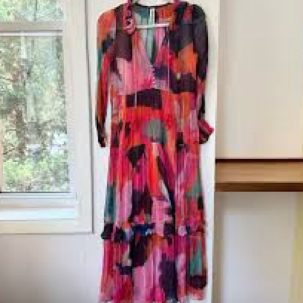 Anthropologie The Marais Printed Chiffon Maxi Dress. - Picture 10 of 13